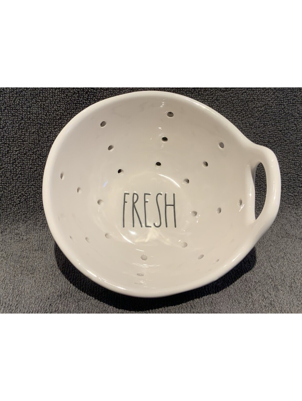 Rae Dunn Petite ‘Fresh’ Colander 5.25”W x 2.25”H